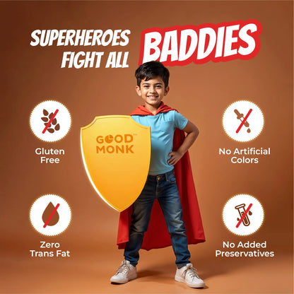 Good Monk Superheroes Milk Mix (Chocolate): Improves Energy, Immunity, Brain, Eye & Gut Health