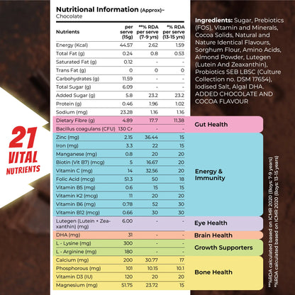 Good Monk Superheroes Milk Mix (Chocolate): Improves Energy, Immunity, Brain, Eye & Gut Health